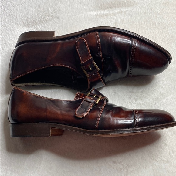 Men's Brown Leather Dress Shoes - Picture 5 of 6